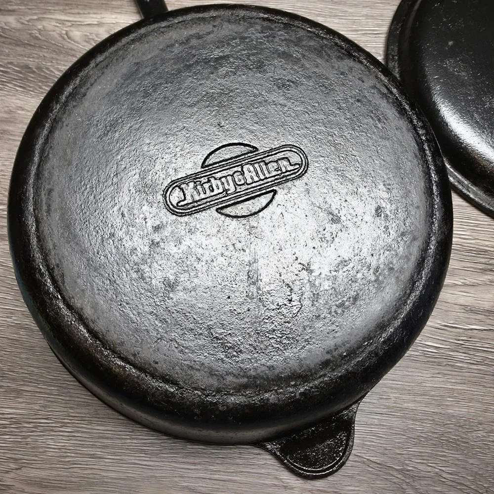 Kirby & Allen Cast Iron Chicken Fryer - #10 Deep Skillet - W/Matching Lid